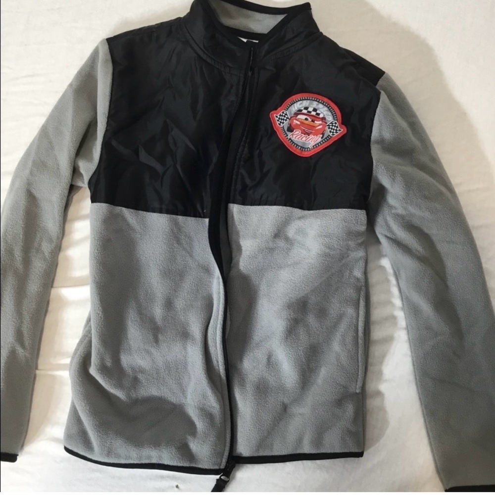 Disney Store Boys Cars Fleece Zip up lightweight Jacket Black & Gray